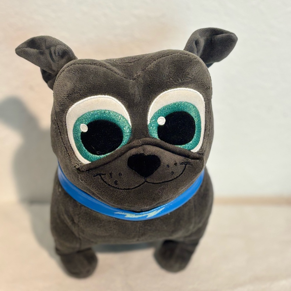 Disney Puppy Dog Pals Bingo Plush Toy 9" Grey Blue Collar